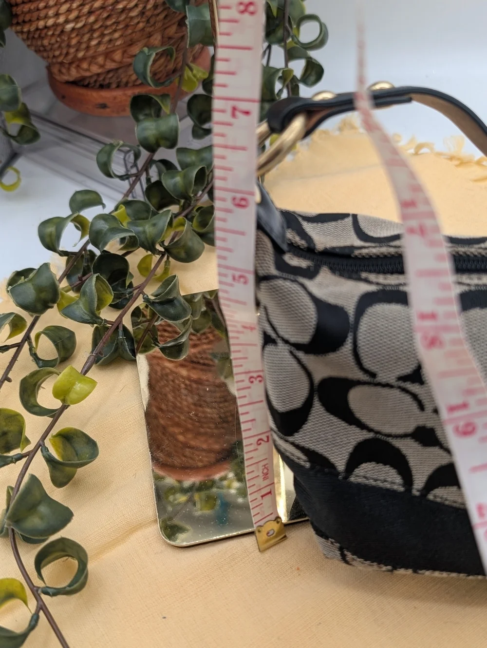 Coach Signature C Jacquard Black Demi Mini Baguette Purse Anniversary Y2K #40024